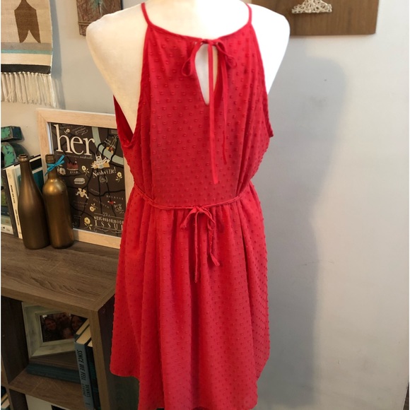 Elle High Neck Sleeveless Coral Dress - Size XL - Picture 5 of 13
